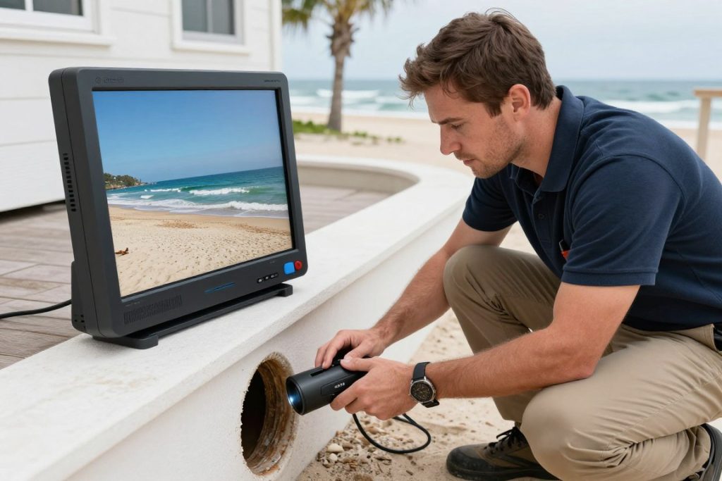 Beach property drain system inspection Santa Monica