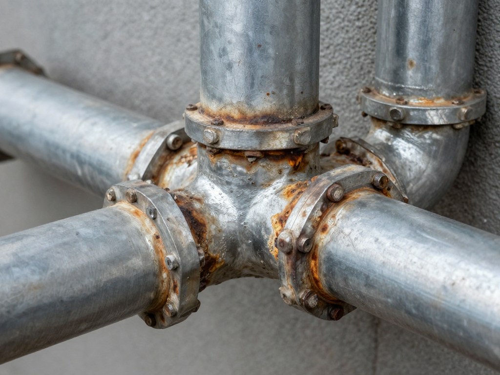 Coastal salt air corrosion on Venice CA drain pipes requiring specialized cleaning