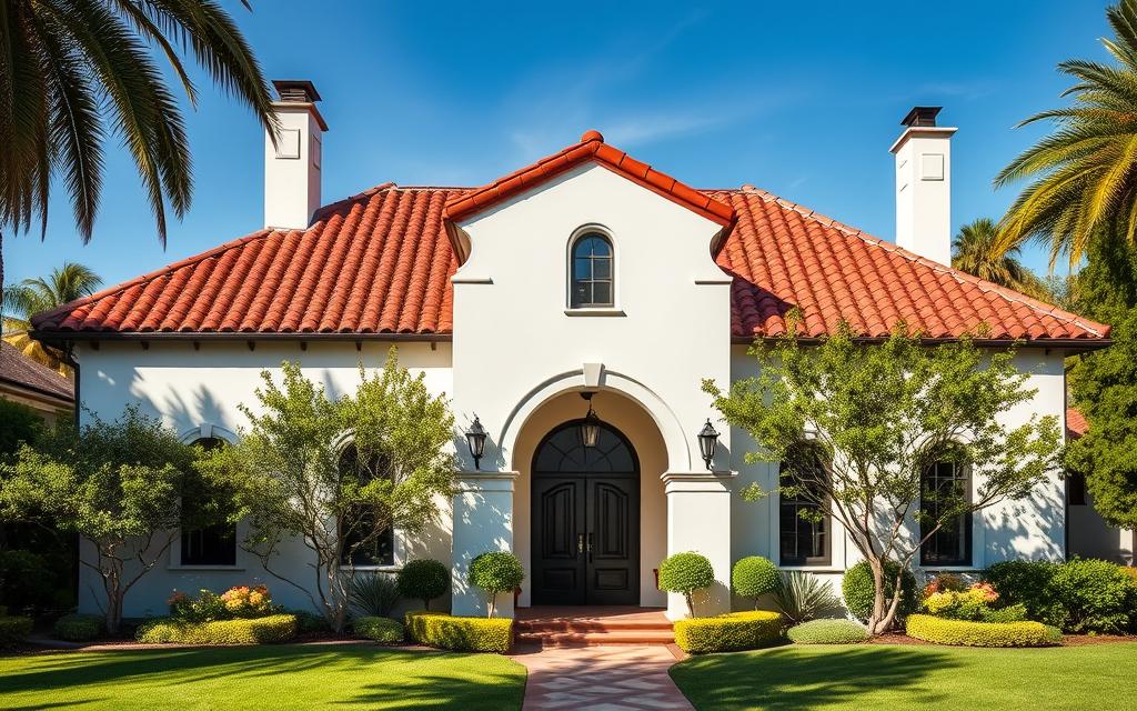 Historic Hollywood home exterior showing 1920s Spanish revival architecture