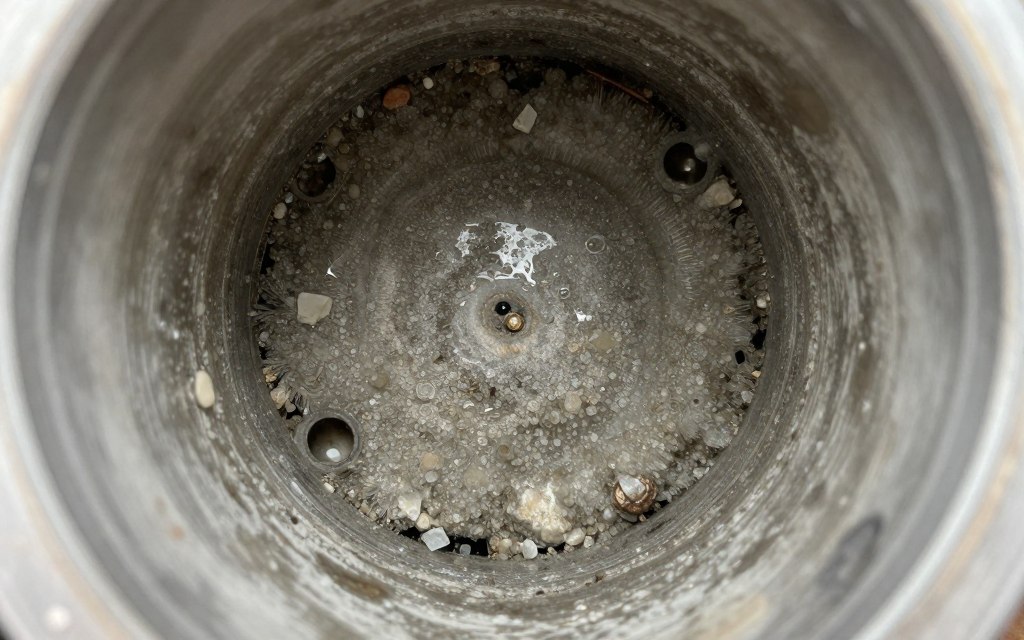 Mineral deposit buildup in Venice coastal home drain pipes