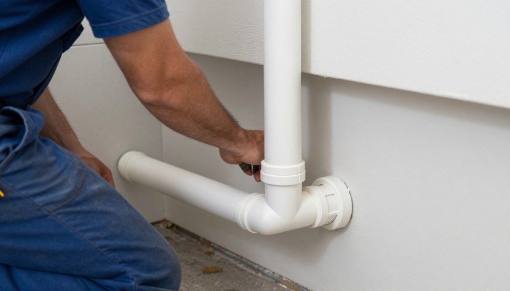 New PVC drain pipes being installed in Venice coastal home