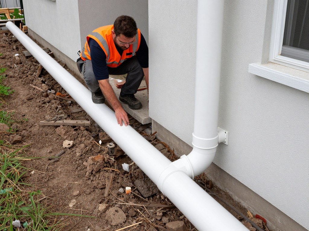 New drainage pipe installation at Venice canal district renovation