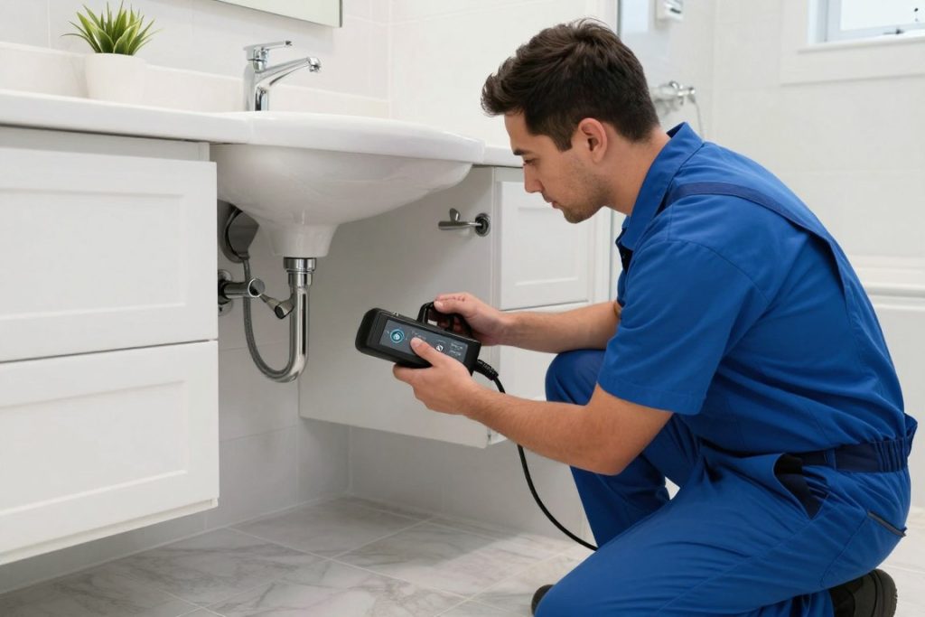 Plumber performing preventive drain maintenance Venice Beach home