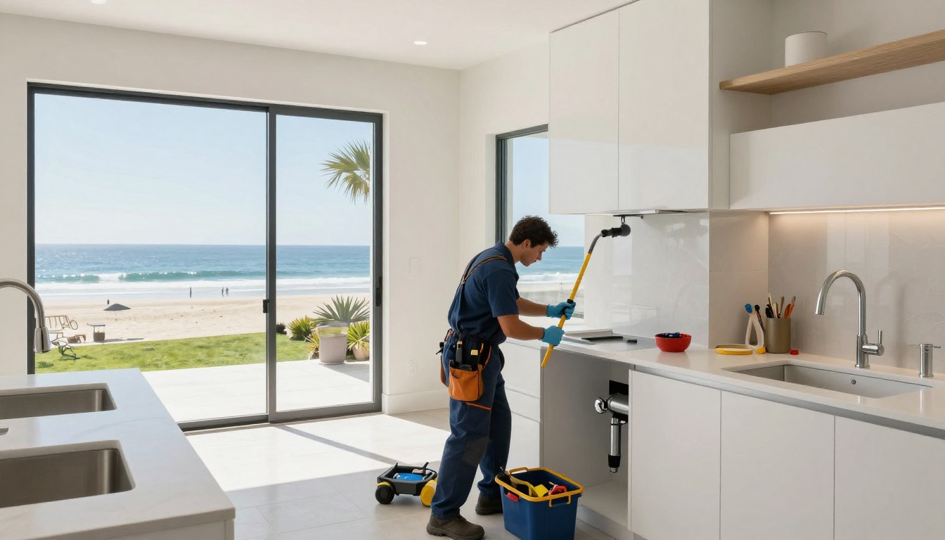Professional drain cleaning service in Venice CA coastal home with ocean view