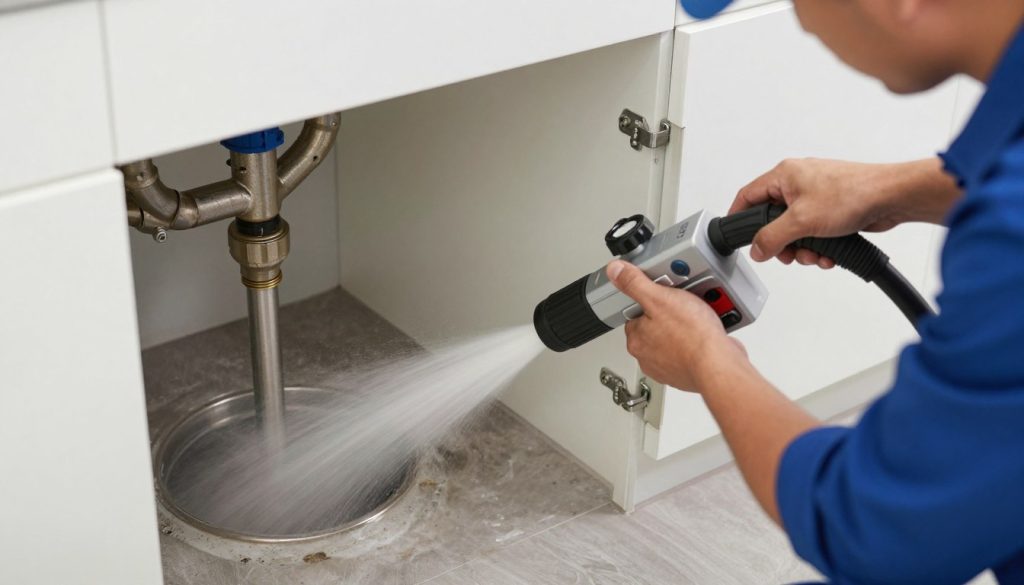 Professional plumber performing emergency drain cleaning Santa Monica