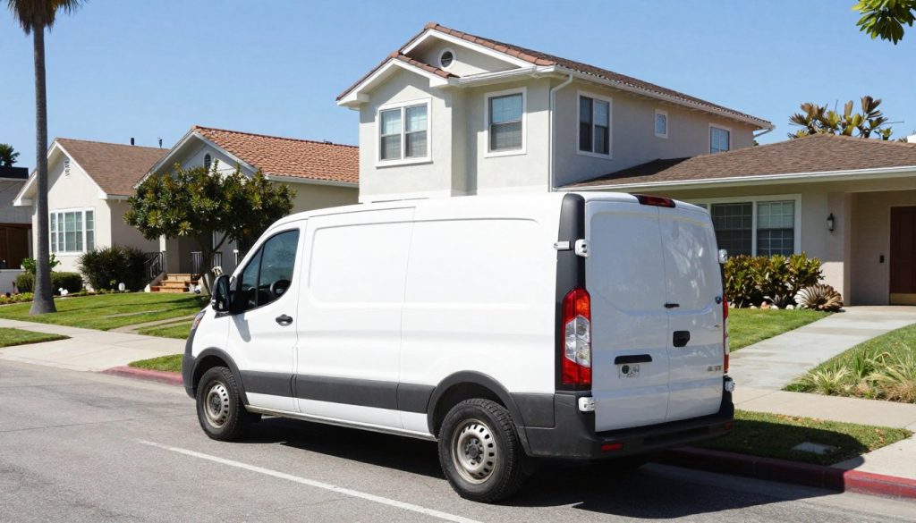 Same day drain cleaning service arriving at Venice canal district home