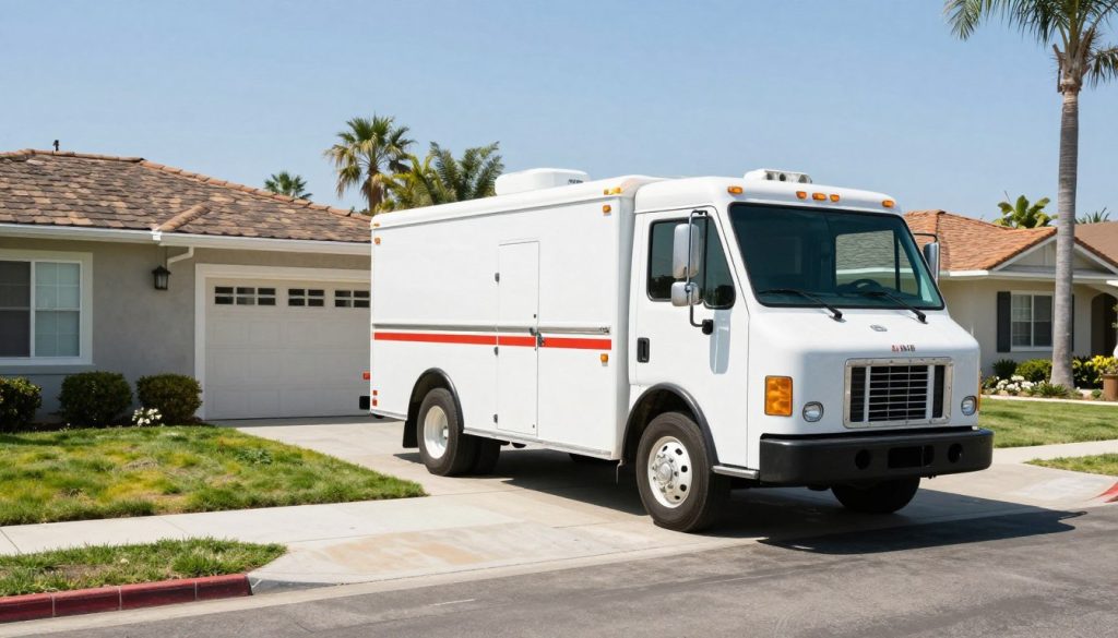 Same day drain cleaning service van arriving at Venice CA 90291 property