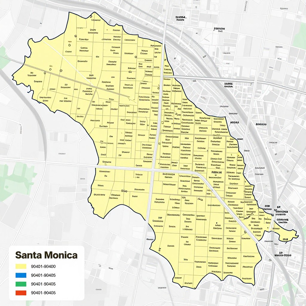 Santa Monica ZIP code service coverage map
