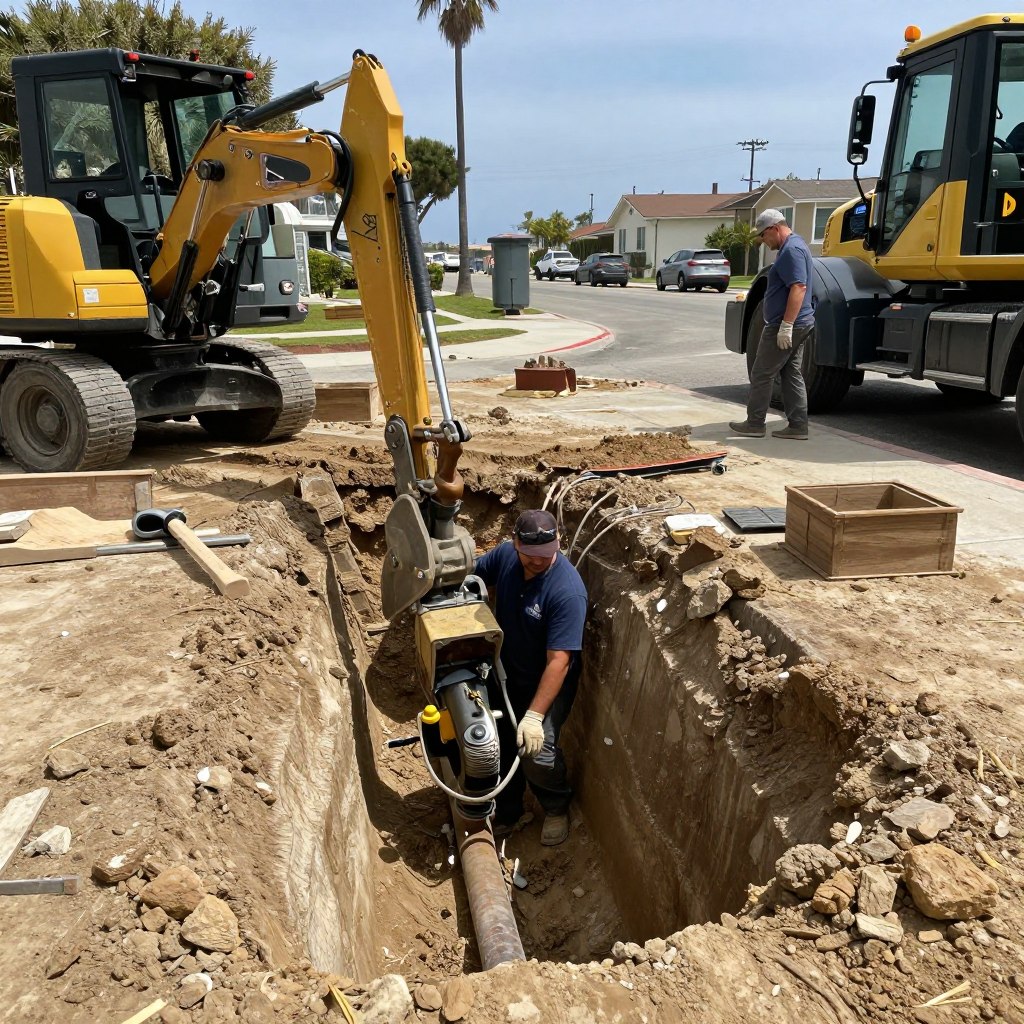 Sewer line repair Santa Monica coastal property
