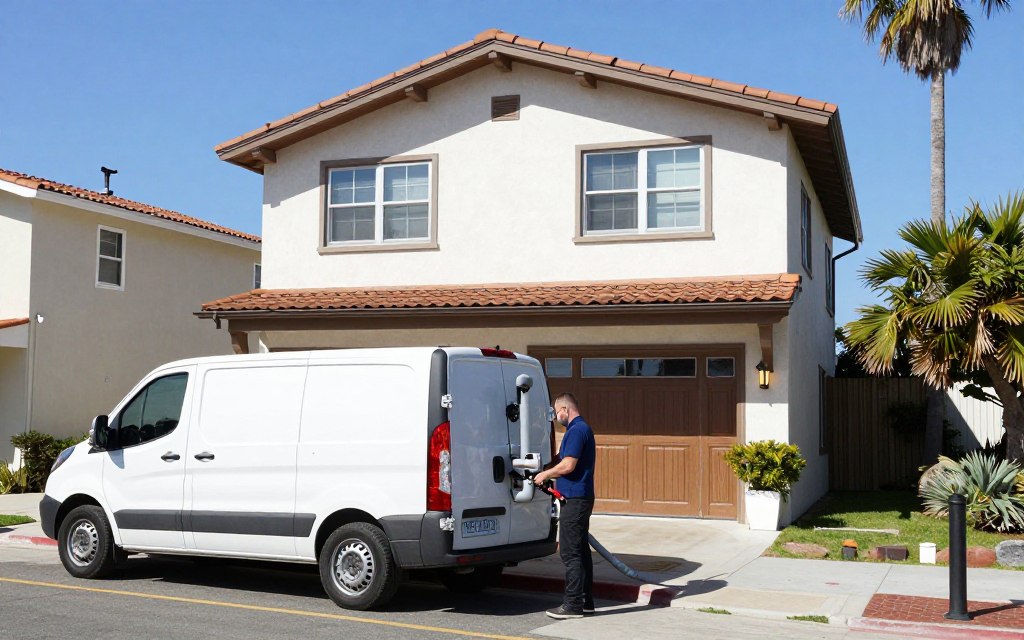 Venice Beach residential property receiving professional clogged drain service