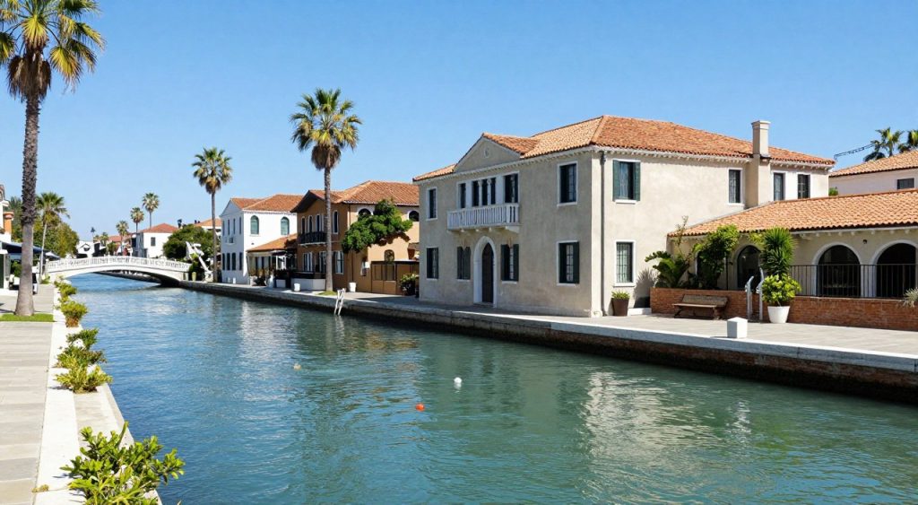 Venice canal district property showing unique drainage challenges