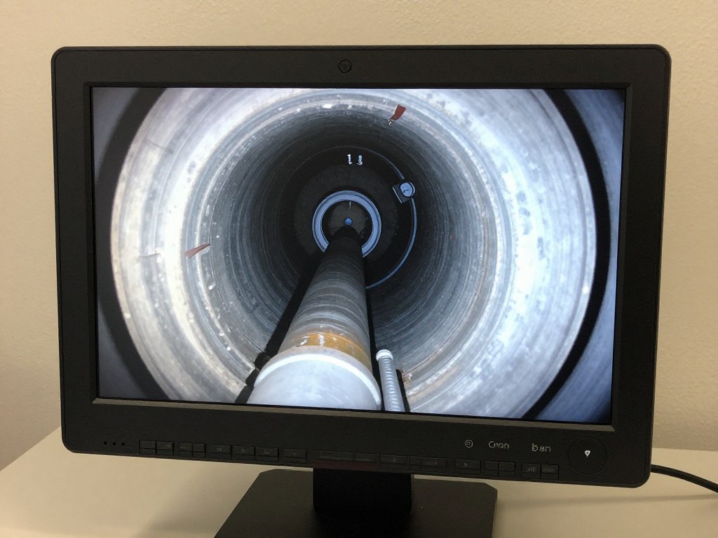 Video camera inspection of Venice drain pipe showing interior condition