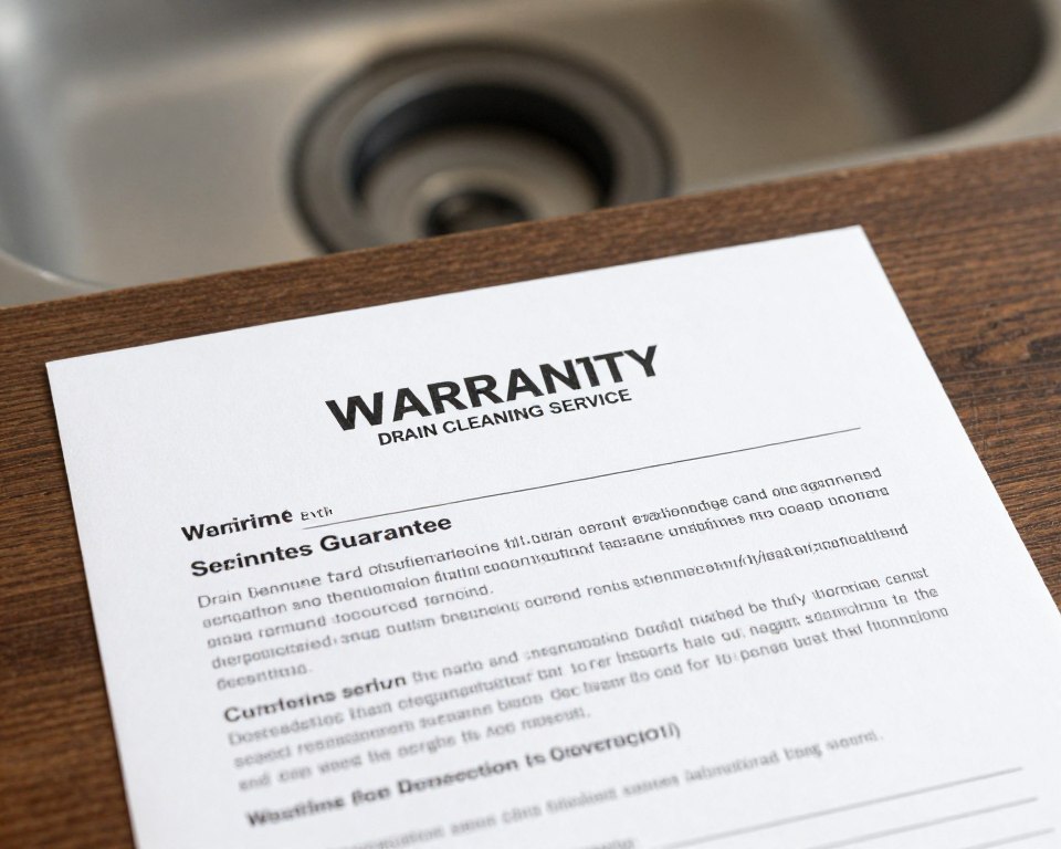 Warranty documentation for drain cleaning service